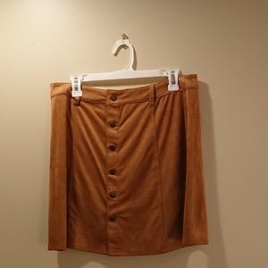 Mini Faux Suede Tan Skirt